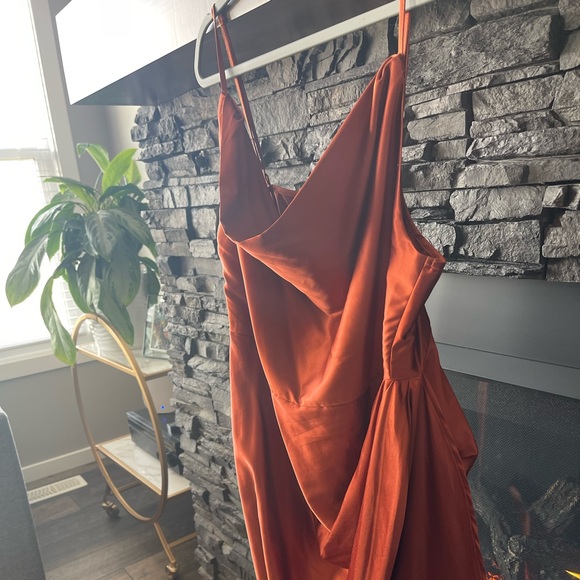 Satin Wrap style Dress - Picture 2 of 5